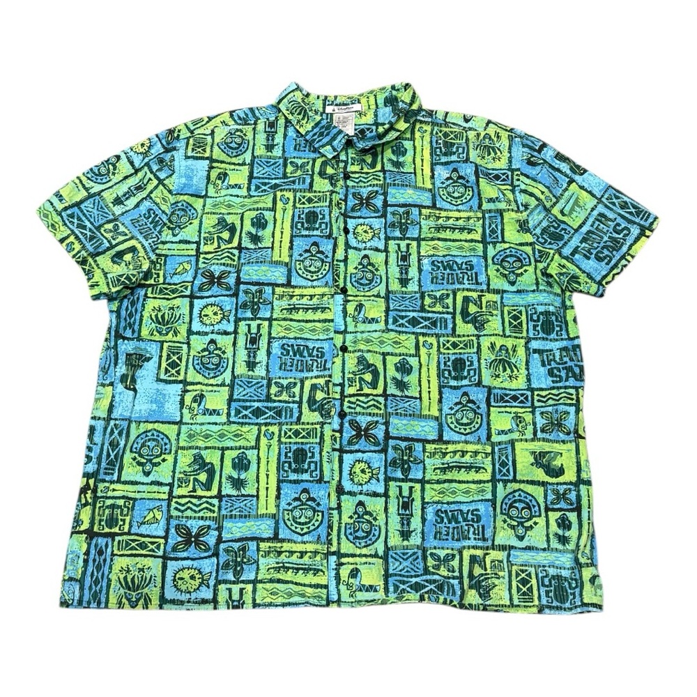 Disney Parks Trader Sam’s Shirt Disneyland Tiki Aloha Hawaiian Men’s Sz XXL